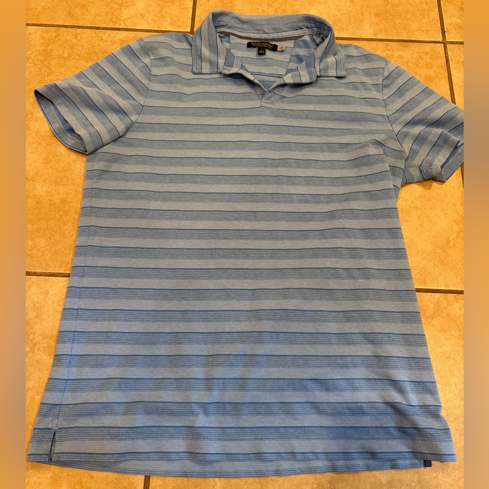 Banana Republic Blue Striped Polo Shirt. Size: Large